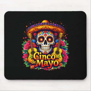 Gelukkige cinco de mayo Mexicaanse hoed schedel gi Muismat