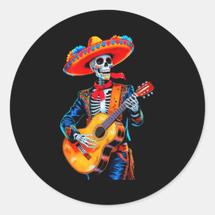 Gelukkige cinco de mayo Mexicaanse hoed schedel gi Ronde Sticker