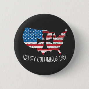 Gelukkige Columbus dag Ronde Button 5,7 Cm