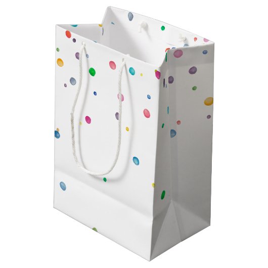 Gelukkige Confetti Stippen Medium Cadeauzakje (Achterkant Gekanteld)