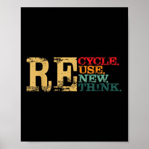 Gelukkige Dag van de Aarde Recycle Hergebruik Vern Poster