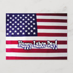 Gelukkige Dag van de Arbeid Amerikaanse Vlag Postk Briefkaart
