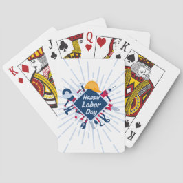 Gelukkige Dag van de Arbeid Lang Weekend Pokerkaarten