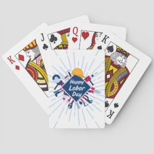 Gelukkige Dag van de Arbeid Lang Weekend Pokerkaarten