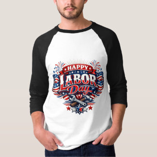 Gelukkige Dag van de Arbeid Patriottisch Amerikaan T-shirt