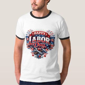 Gelukkige Dag van de Arbeid Patriottisch Amerikaan T-shirt