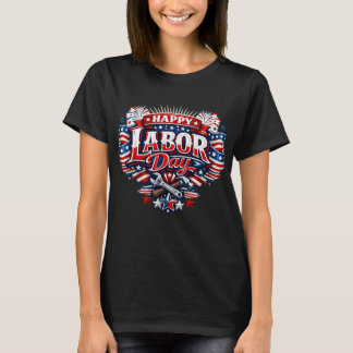 Gelukkige Dag van de Arbeid Patriottische Amerikaa T-shirt