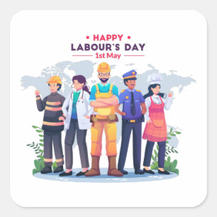 Gelukkige Dag van de Arbeid Sticker voor Helden va