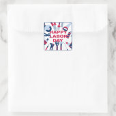 Gelukkige dag van de arbeid Weekend Vierkante Sticker (Tas)