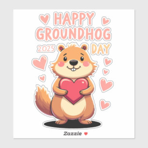 Gelukkige Dag van de Bosmarmot Sticker