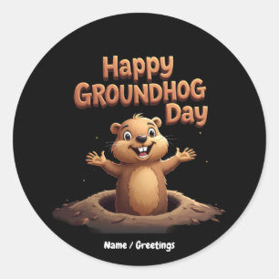 Gelukkige Dag van de Bosmarmot - Vier het met Humo Ronde Sticker
