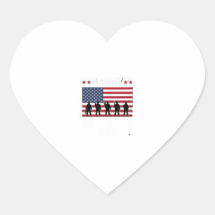 Gelukkige Dag van de Veteranen Vlag Silhouet Vecto Hart Sticker