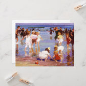 Gelukkige dagen aan het strand kaart (Voorkant / Achterkant in situ)