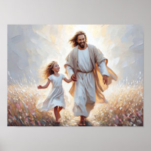 Gelukkige Dagen, Christelijke Kunst, Jezus en Meis Poster