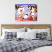 Gelukkige dagen op het strand (door E.H. Potthast) Canvas Afdruk (Insitu (Slaapkamer))