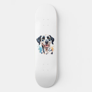 Gelukkige Dalmatische Hond Pet Skateboard