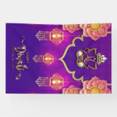 Gelukkige Diwali met Ganesh, Rangoli en Diya Spandoek (Horizontaal)