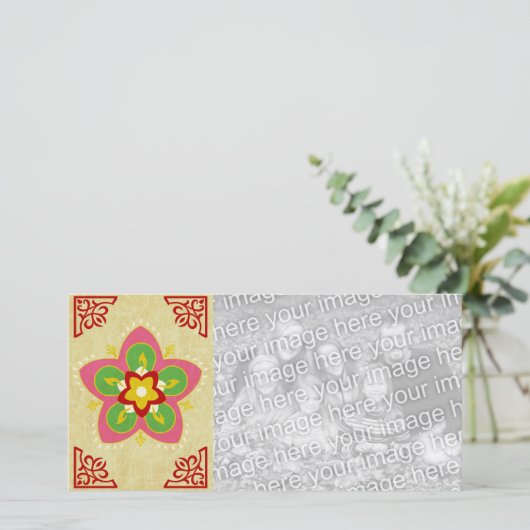 gelukkige diwali rangoli fotokaart (Staand voorkant)