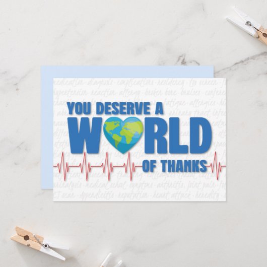 Gelukkige Dokterdag, jullie verdienen een wereld v Kaart (Voorkant / Achterkant in situ)