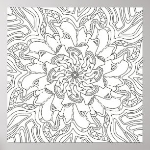 Gelukkige Doodles: Kleurplaat voor Volwassenen Poster