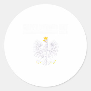 Gelukkige Dyngus-dag 2026 Witte Adelaar Poolse fee Ronde Sticker