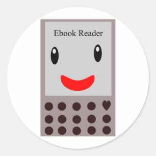 Gelukkige eBook Reader 1 Ronde Sticker