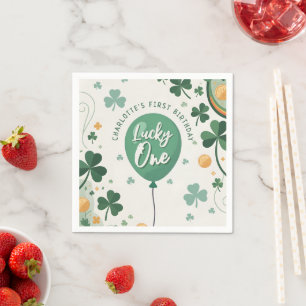 Gelukkige Eén 1e Verjaardag St. Patrick's Day Klav Servet