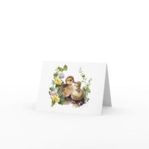 Gelukkige eendjes met bloemen BLANK