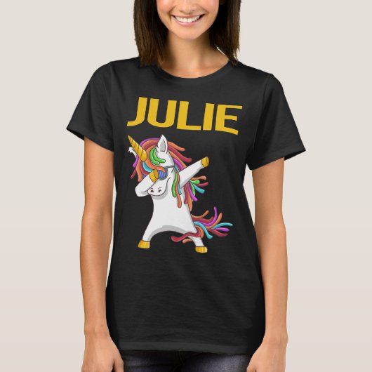 Gelukkige Eenhoorn - de Naam van Julie T-shirt (Voorkant)