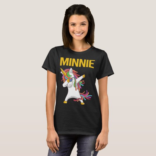 Gelukkige Eenhoorn - Minnie Naam T-shirt (Voorkant volledig)