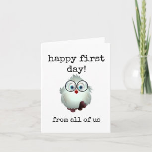 Gelukkige eerste dag, nieuwe medewerkers, studente kaart