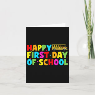 Gelukkige eerste dag schoolbuschauffeur Welkom ter Kaart
