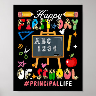 Gelukkige eerste dag schoolhoofdkostuum Leopar Poster