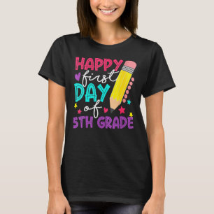 Gelukkige eerste dag van 5e klas schattig potlood  t-shirt