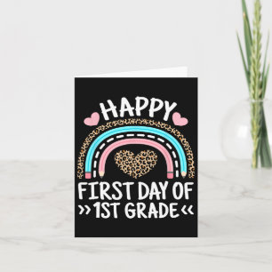 Gelukkige eerste dag van de 1e klas luipaard regen kaart