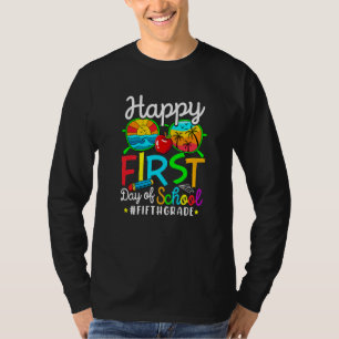 Gelukkige eerste dag van de 5e klas Cute Sunglasse T-shirt