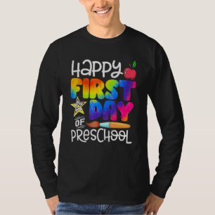 Gelukkige eerste dag van de peuterspeelzaal Tie Dy T-shirt
