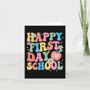 Gelukkige eerste dag van school leraar jongens mei kaart