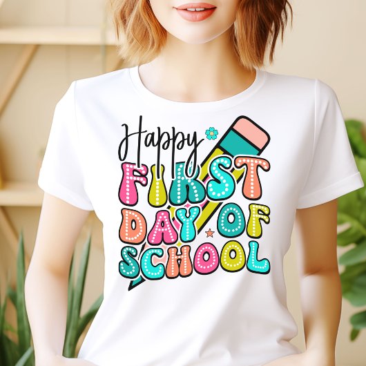 Gelukkige eerste dag van school leraar Tshirt
