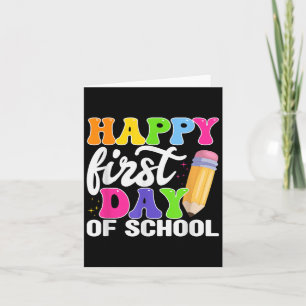 Gelukkige eerste dag van school potloodleraar Kind Kaart