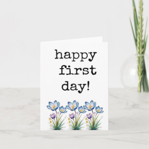 Gelukkige eerste dag, werknemers, studenten, colle kaart