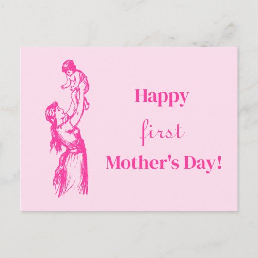 Gelukkige eerste Moederdag - Het is een meisje! Ro Briefkaart (Voorkant)