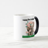 Gelukkige eerste moederdag leuke olifant magische mok (Voorkant rechts)