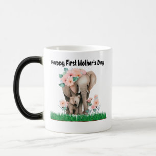 Gelukkige eerste moederdag leuke olifant magische mok