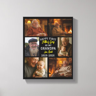 Gelukkige eerste Opa-dag fotocollage Canvas Afdruk