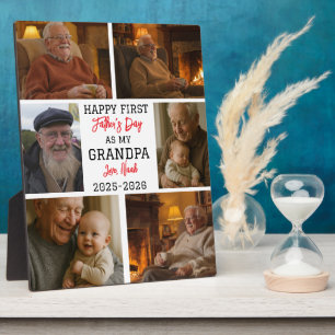 Gelukkige eerste opa-dag fotocollage fotoplaat
