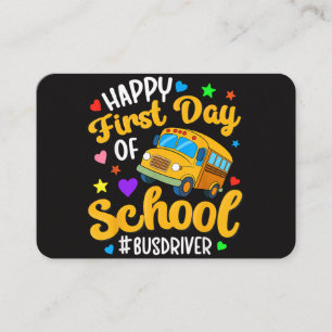 Gelukkige eerste schooldag Buschauffeur terug naar Visitekaartje
