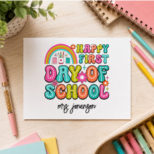 Gelukkige eerste schooldag  feestdagenkaart