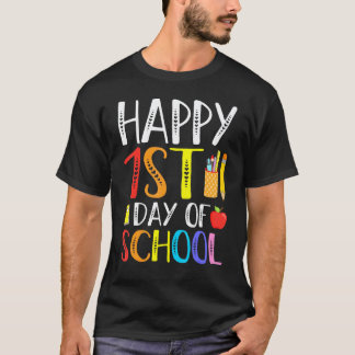 Gelukkige eerste schooldag leraren studenten ouder t-shirt