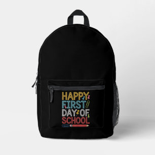 Gelukkige eerste schooldag Terug naar school Bedrukte Rugzak